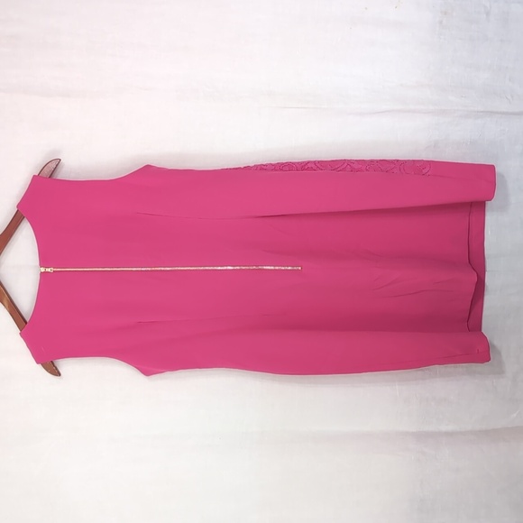 Studio One Pink Lace Panel Shift Dress Size 16 - Picture 5 of 5